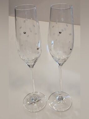 Royal Doulton Promises Celebration Flute, Swarovski Crystal,160ml, Set of 2, NEW
